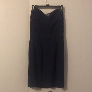 The Kooples Navy Blue Strapless dress with lace details